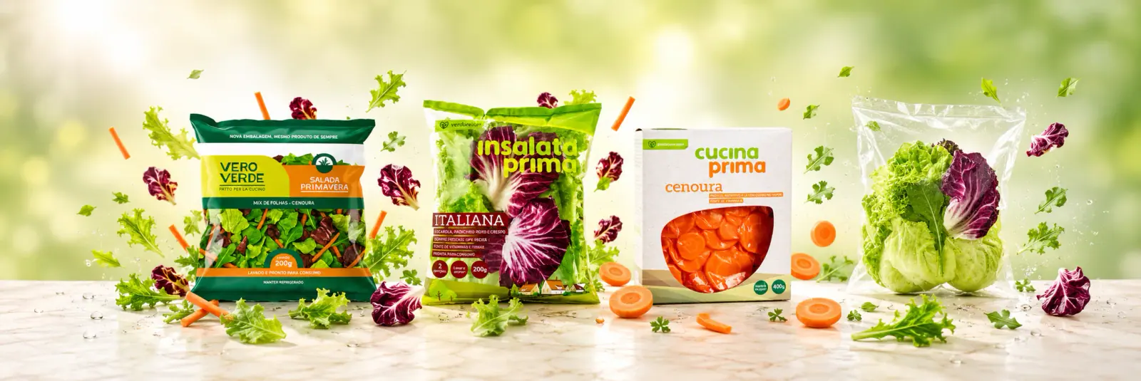 Composição das linhas de produtos da Verdureira